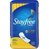 Stayfree Maxi Regular Long Pads Wingless, Unscented, 24 Ct, Multi-Fluid Absorption, Comfortably Dry For Up To 8 Hours
