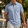 thumbnail image 5 of GrmtClth Polo Shirts for Men Short Sleeve 4 Button Golf Shirts Casual Classic Collar Tee Shirts Summer Fashion Soft Basic Tee with Pocket Light Blue XL, 5 of 7