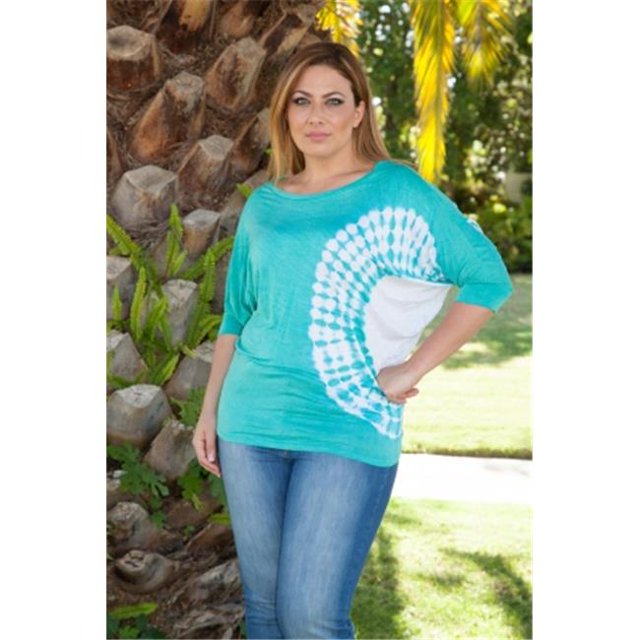 White Mark Universal PS124TD-Mint-2XL Plus Size Tie Dye Top-Tunic, 2 Extra Large