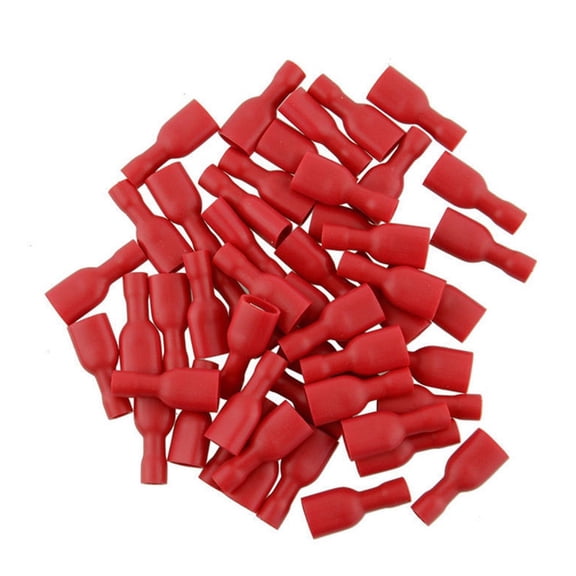 100PCS Red Female Male Spade Insulated Crimp Connector Terminal Electrical Cable