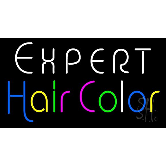 Expert Hair Color LED Neon Sign 20 x 37 - inches, Black Square Cut Acrylic Backing, with Dimmer - Bright and Premium built indoor LED Neon Sign for Defence Force.