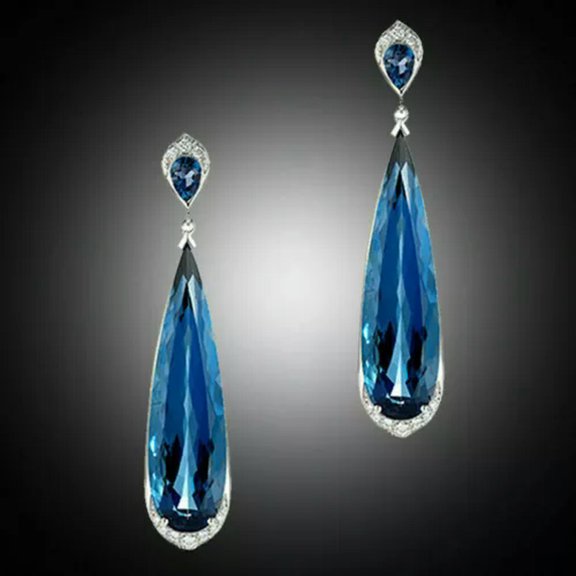 HOOUN 925 Silver Drop Earrings for Women Wedding Cubic Zirconia Jewelry A Pair-#1