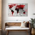 thumbnail image 3 of Elephant Stock Crimson World Map Wall Art - Horizontal Canvas Wall Art - Living Room Wall Decor - Map Canvas - Gray And Red Decor - 45" x 30", 3 of 8