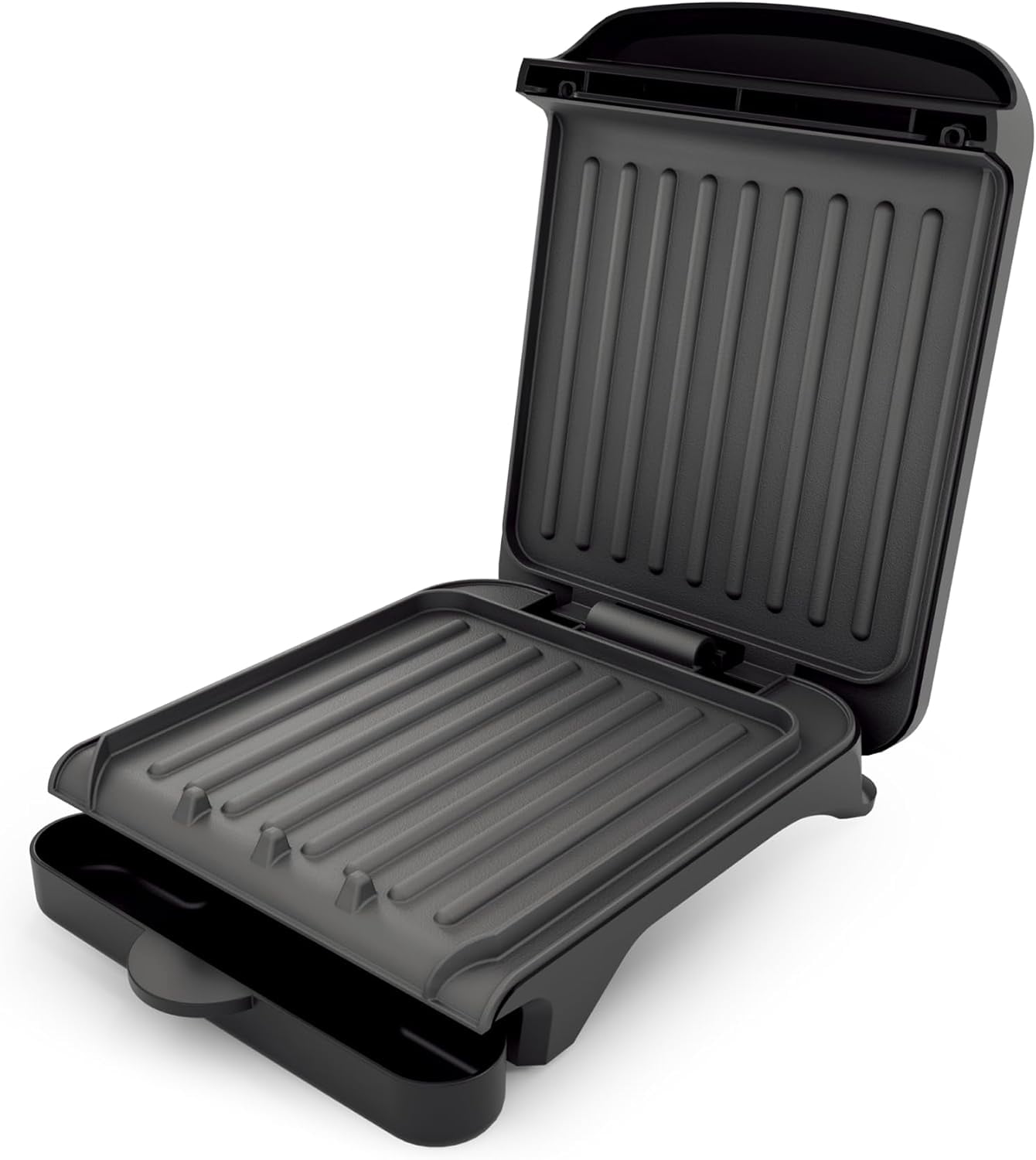 OVENTE 2-Serving Electric Indoor Grill & Panini Press, Black GP222B | 750W Non-Stick Plate Coating, Opens 90 Degrees, 10.7" x 7.7" Space Saving Design 50W Contact Grill for Burgers & More