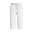 thumbnail image 4 of SBYOJLPB Women's Capris Pants Elastic Waist Drawstring Loose Casual Cropped Trousers with Pockets, 4 of 9