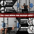 thumbnail image 5 of MITONOS Home Power Cage, 2000LBS Squat Rack with LAT Pulldown, Multi-Function Weight Cage Strength Training Machine, Workout Cage with More Attachments for Home Gym Garage, BK, 5 of 9