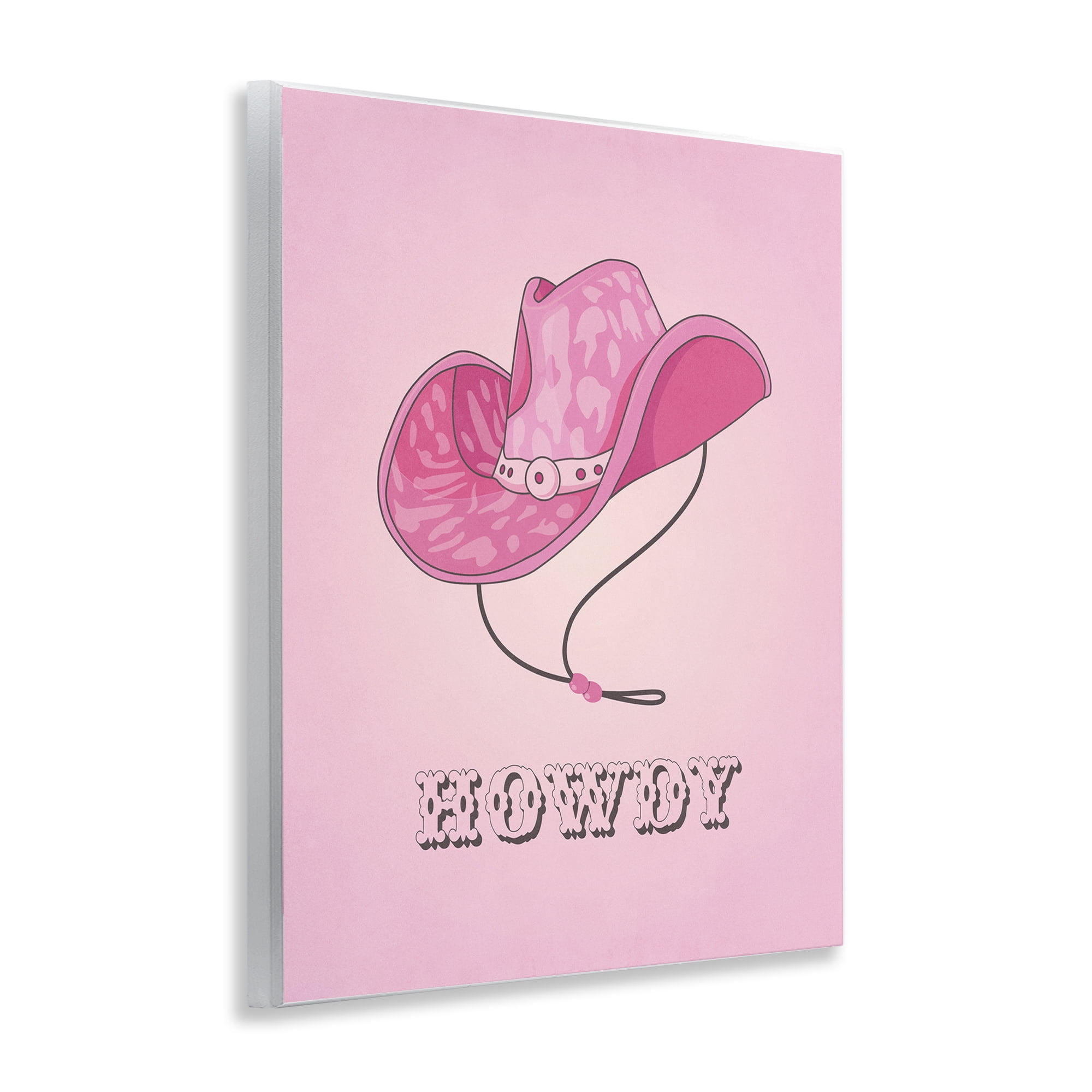 Stupell Industries Howdy Pink Cowgirl Hat Entertainment Painting Unframed Art Print Wall Art, 11 x 14