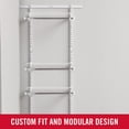 thumbnail image 4 of Rubbermaid Configurations Custom Closet Kit 2-4 Ft. Adjustable Metal Wire Shelving White Finish Expandable Organization System Hardware Included for Home Closet/Pantry/Laundry/Mudroom, 4 of 8