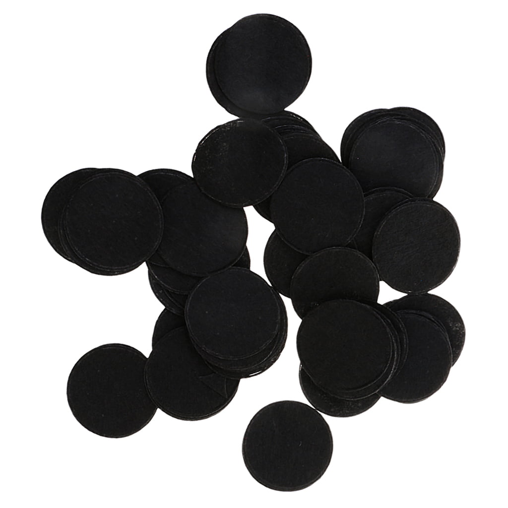 1 3/8" Padded Dots Fabric Flower Appliques/Craft  x 18 Black 