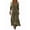 Dark Green, variant on Women's Long Dress Flowers Bohemian Style Maxi Dress V-Neck 3/4 Sleeves Summer Vintage Tunic Beach Dress