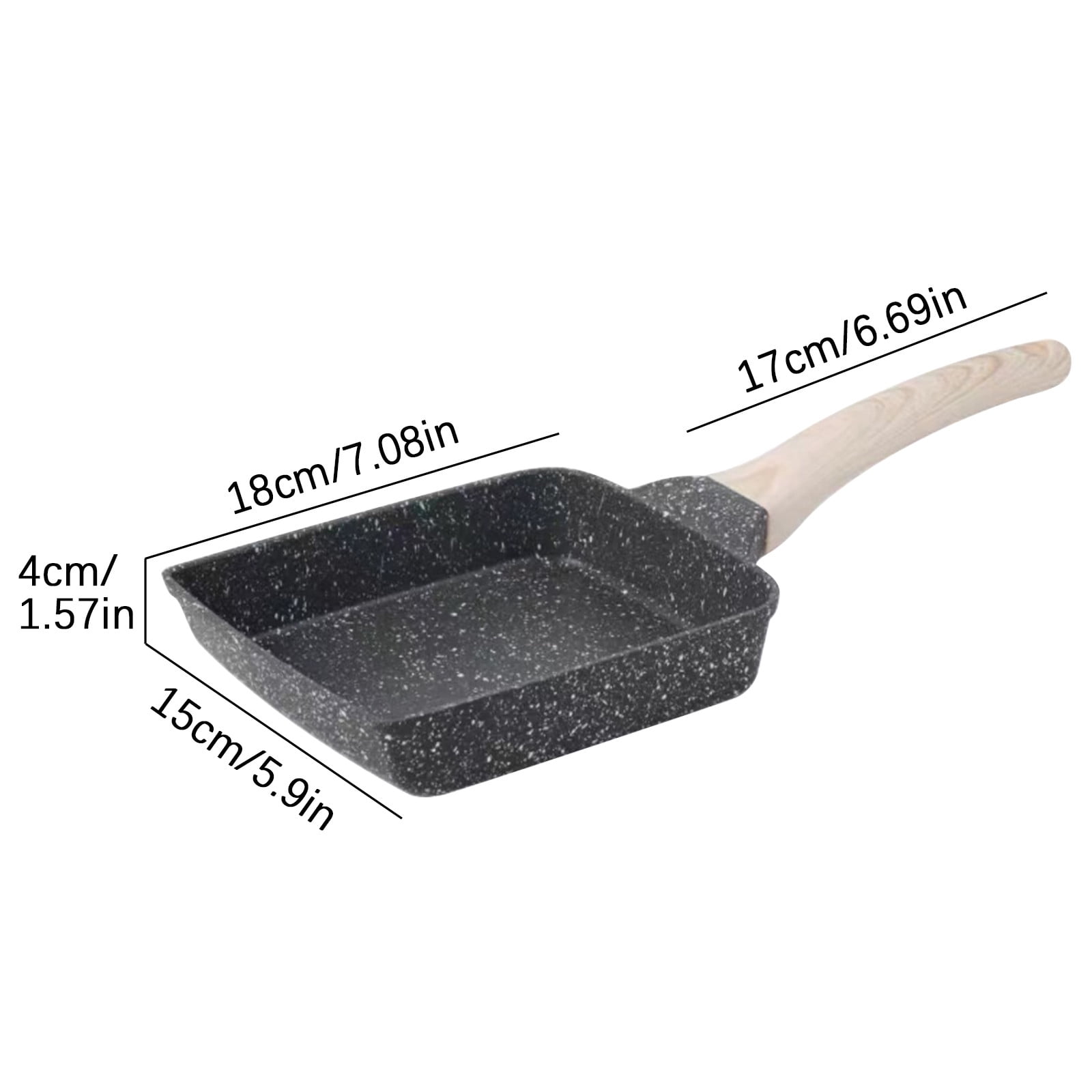 Burn Non Stick Frying Pan Steak Pan Maifan Stone Breakfast Pan Roll Pan Egg Pan Omelet Pan Pancake Pan Small Skillet Non Toxic Induction Compatible Gas Stove Oven Safe Easy Clean Healthy, HAODEJW