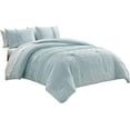 thumbnail image 5 of Chezmoi Collection Athena King Bed in a Bag 7-Pieces Floral Chenille Embroidered Pom Pom Stripe Comforter Set with Sheets All Season Bedding Set, King, Pale Blue, 5 of 6