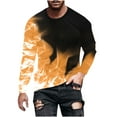 thumbnail image 3 of DDAPJ pyju 3D Flame Printed T-Shirts for Men Long Sleeve Cool Graphic Tees Shirts Fall Fashion Streetwear Tops Yellow S, 3 of 4