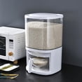 thumbnail image 4 of Dispensador de kg, contenedores de cereales para alimentos secos con taza medidora de drenaje giratoria a prueba de con, 4 of 9