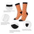 thumbnail image 3 of Hirioo Orange And White Polka Dot Pattern Adult Middle Tube Socks Breathable Sock Non-Pilling,Contrasting Color Design, 3 of 6