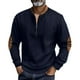 thumbnail image 2 of Blusa y camisa de manga larga con cuello alto para hombre, informal, de color liso, con cremallera, de manga larga y cuello alto, de poliéster., 2 of 8