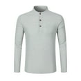 thumbnail image 5 of ZCFZJW Men's Long Sleeve Waffle Henley T-Shirts Fall Casual Quarter Button up V Neck Pullover Sweatshirts Lightweight Comfy Athletic T-Shirts with Pockets Gray M, 5 of 10