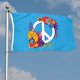 thumbnail image 3 of Bandera de la paz mundial de 3 x 5 pies con símbolos de amor y paz y 2 ojales de latón., 3 of 3