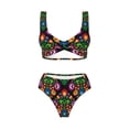 thumbnail image 4 of Rocae Traditional Floral Polish for Bikini Set for Women Two Piece Sexy High Swimsuits Split Crossover Bikini, 4 of 9