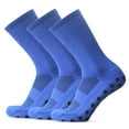 thumbnail image 1 of Graflsoa Hexagon Grip Soccer Socks - Blue, 3-Pack, Breathable & Anti-Slip Polyester Blend for Sizes 38-44, 1 of 4