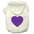 thumbnail image 4 of Pet Dog  Cat Hoodie Screen Printed, "Purple Swiss Dots Heart", 4 of 10