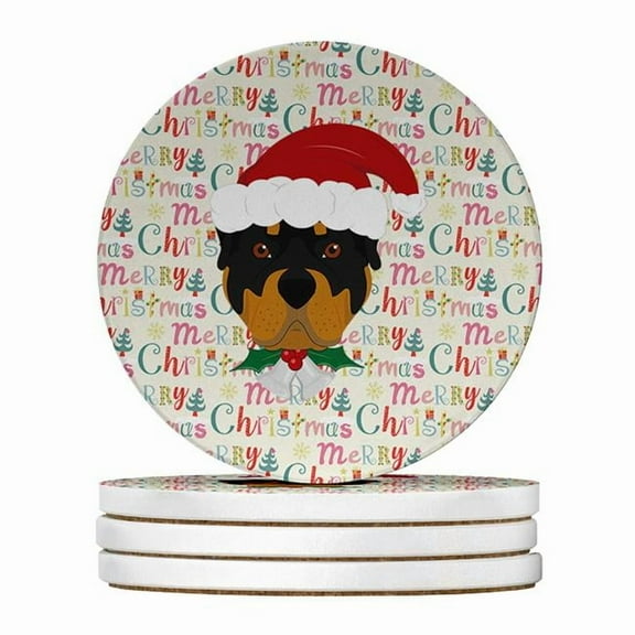 Caroline's Treasures WDK1452RCS4-PARENT Merry Christmas Large Sandstone Coasters Pack of 4, , multicolor