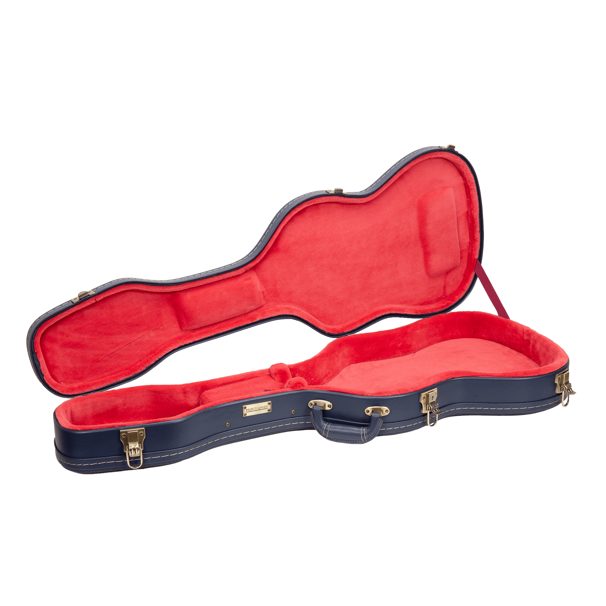 Crossrock Relief Series - Premium Wooden Case for Telecaster and Stratocaster Style Electric Guitars, featuring a Highly Textured Surface and Mink Imitation Fleece Interior - Ocean Blue