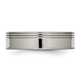 thumbnail image 2 of Auriga Fine Jewelry Titanium Grooved 6mm Band for Men Size 6.5, 2 of 6