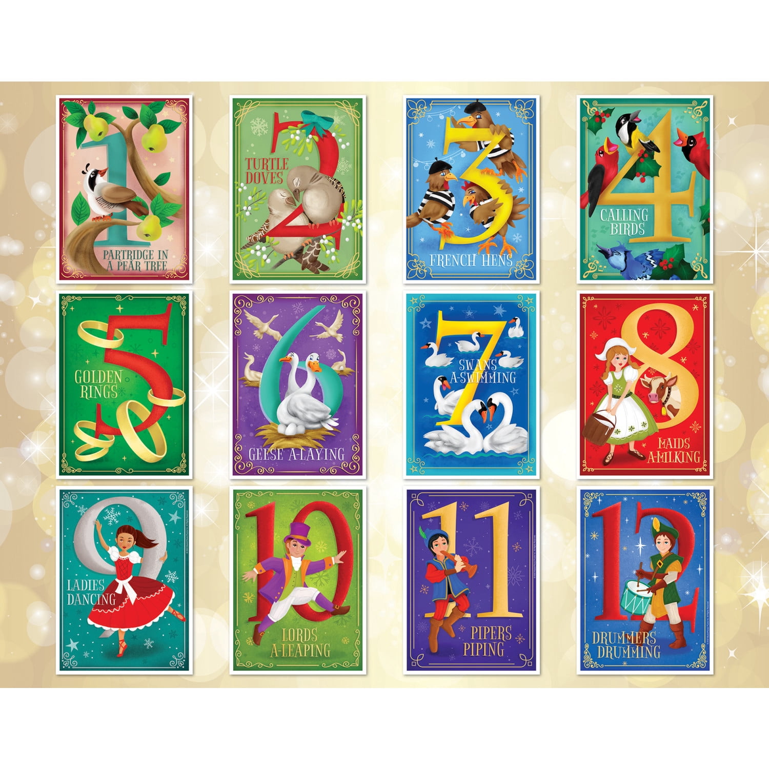 MasterPieces 12 Pack Jigsaw Puzzle - 12 Days of Christmas Puzzles