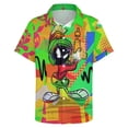 thumbnail image 3 of Looney Tunes Marvin The Martian Mens Hawaiian Shirt Summer Casual Short Sleeve Button Down Beach Shirts, 3 of 7