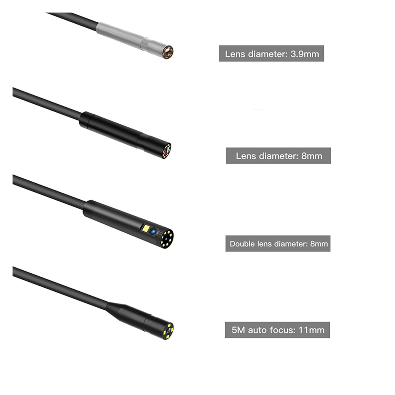 P70 8mm Single & Dual Lens Industrial Endoscope 1080P HD 4.5 " LCD Digital Inspection Camera WIth Hard Wire For Car Engine ,Various Applicable