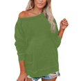 thumbnail image 2 of EIMELI Chemise Femme Liquidation Grande Taille Femme Décontractée Manches Longues Unie Ample Col Rond Chemisier Haut Rouge TG, 2 of 6