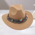 thumbnail image 2 of SRZYMJ Women's Felt Fedora Hat Wide Brim Panama Hats with Tassel, 2 of 3