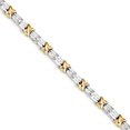 thumbnail image 1 of 14k Yellow and White Gold Two-tone Diamond Bracelet Length 7 Inch, 1 of 2