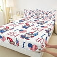 thumbnail image 3 of Feelyou Kawaii Cartoon Gnome Full Size Sheets, US Flag Love Heart Bed Sheets, Teens Kids Boys Girls Sheet Sets, Breathable Home Decor, 4pcs, 3 of 7