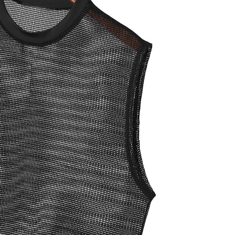 Tank Top Men Mens Tank Men's Tank Top Men's Summer Mesh Round Neck