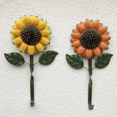

Travelwant Vintage Metal Sunflower Hooks Keys Aprons Kitchen Wall Hangers Wall Decor Rustic Metal Wall Hook Accessories Holder for Home Entryway Office