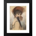 thumbnail image 2 of Bruno Piglhein 11x14 Black Modern Framed Museum Art Print Titled - Portrait of a Girl with a Hat and Subject, 2 of 5