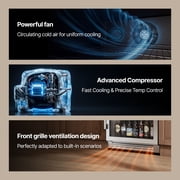 Ca'Lefort 24 Inch Beverage Refrigerator,180 Cans Beverage Cooler with Stainless Steel Glass Door for Home, Bar, Office