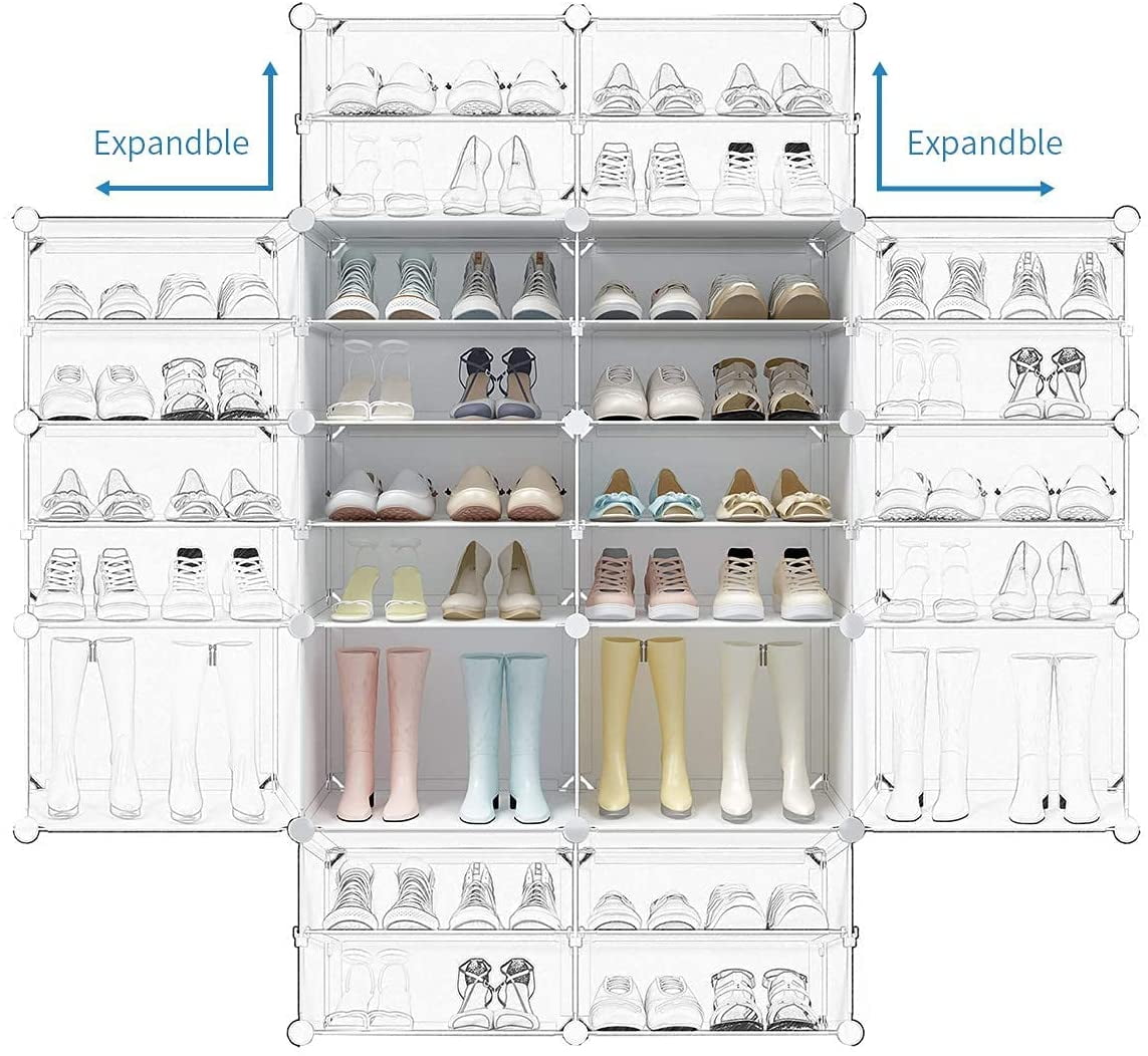 EasingRoom 12 Tiers 72 Pairs Shoe Rack Shelf Shoe Cabinet Shoe Storage  Stand Tower, White Finish 
