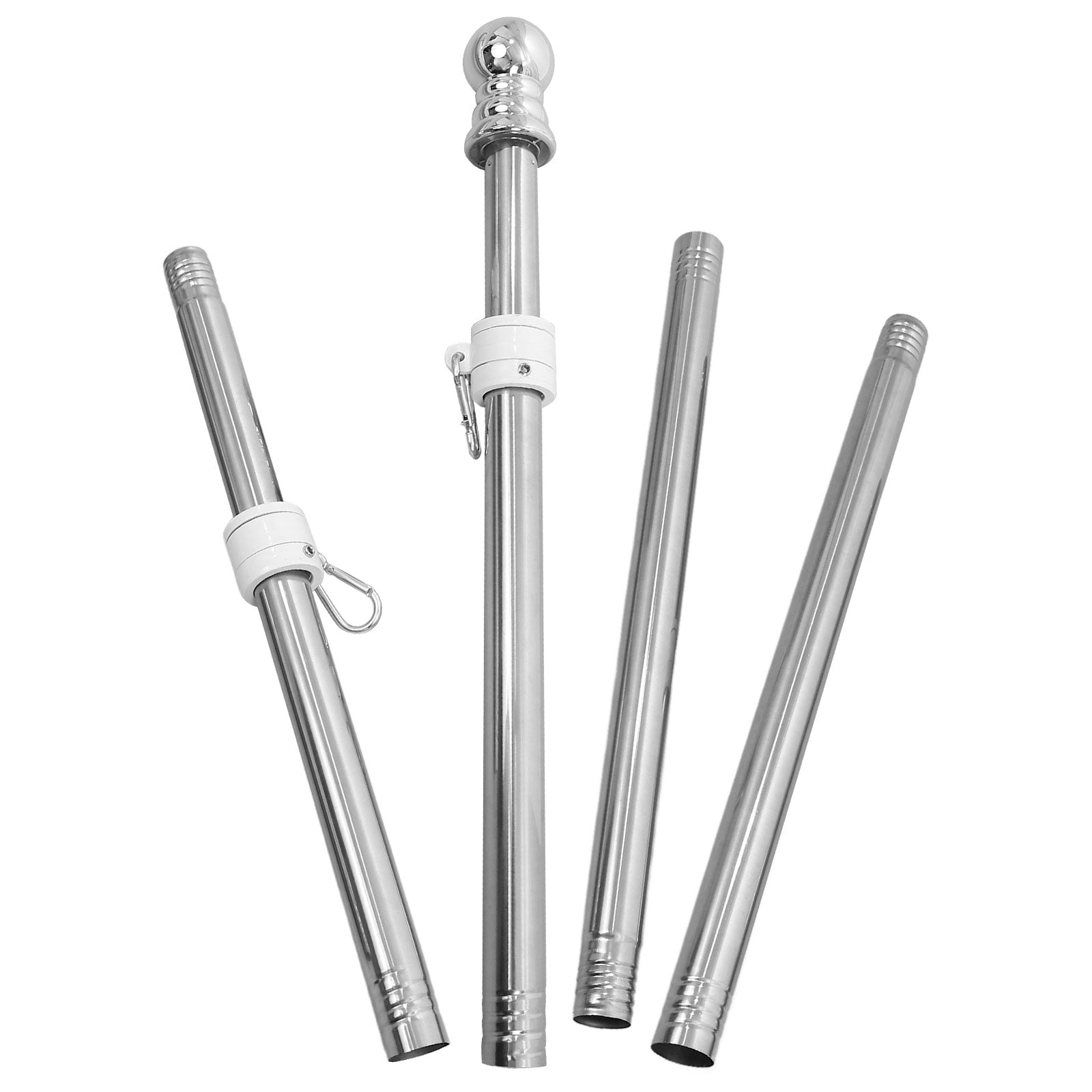 MIPCASE Stainless Steel Flagpole with 360° Rotating Holder, 1 Pack, Outdoor Flag