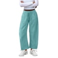 thumbnail image 5 of ibiyuan Dress Pants Women High Elastic Waisted Womens Palazzo Pants Comfy Trousers for Women Drawstring Lounge Pants with Pockets Vacation Outfits, 5 of 6
