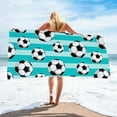 thumbnail image 6 of LACKUST Soccer Pattern Beach Towel - Quick-Dry Striped Design for Sports Fans, Standard Size, 6 of 7