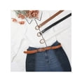 thumbnail image 6 of INSPIRE CHIC Women Gold Buckle Vintage Belts, 1.1" Width Classic Faux Leather Waistband for Jeans Pants Dresses 43.3x1.1"(LxW) White, 6 of 6