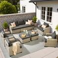 thumbnail image 6 of Vcatnet Outdoor Patio Furniture Sets 9 Pieces All Weather Wicker Sectional Sofa PE Rattan Wicker Outdoor Conversation Set with Ottoman, Black, 6 of 8