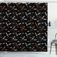 thumbnail image 1 of Ambesonne Space Shower Curtain, Traveling into the Cosmos, 69"Wx75"L, Black Orange White, 1 of 2