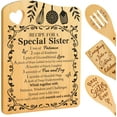 thumbnail image 2 of PYYNA-Sisters Gifts from Sister, Sister Birthday Gift Bamboo Cutting Board Set Gifts for Women Sisters Friend BFF, Recipe for A Special Sister Christmas Thanksgiving Gift for Her, Sister in Law, 2 of 3