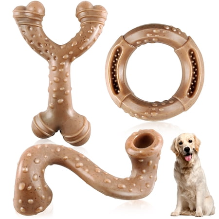 3 Pack Dog Toys for Aggressive Chewers,Tough Dog Toys for Large Dogs,indestructible Teeth Cleaning Dog Toys