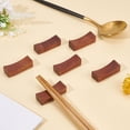 thumbnail image 5 of Juego de 8 soportes para palillos de madera (marrón coco), soporte para palillos de madera hechos a mano, soporte para cuchara de cena, forma cóncava, 5 of 5
