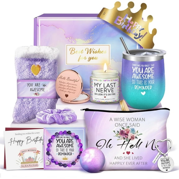 Gifts for Women, Birthday Gifts for Women, Happy Birthday Gifts Basket, Gift Set for Best Friends Female Sister Mom Wife Her Girlfriend Coworker Bestie Bff